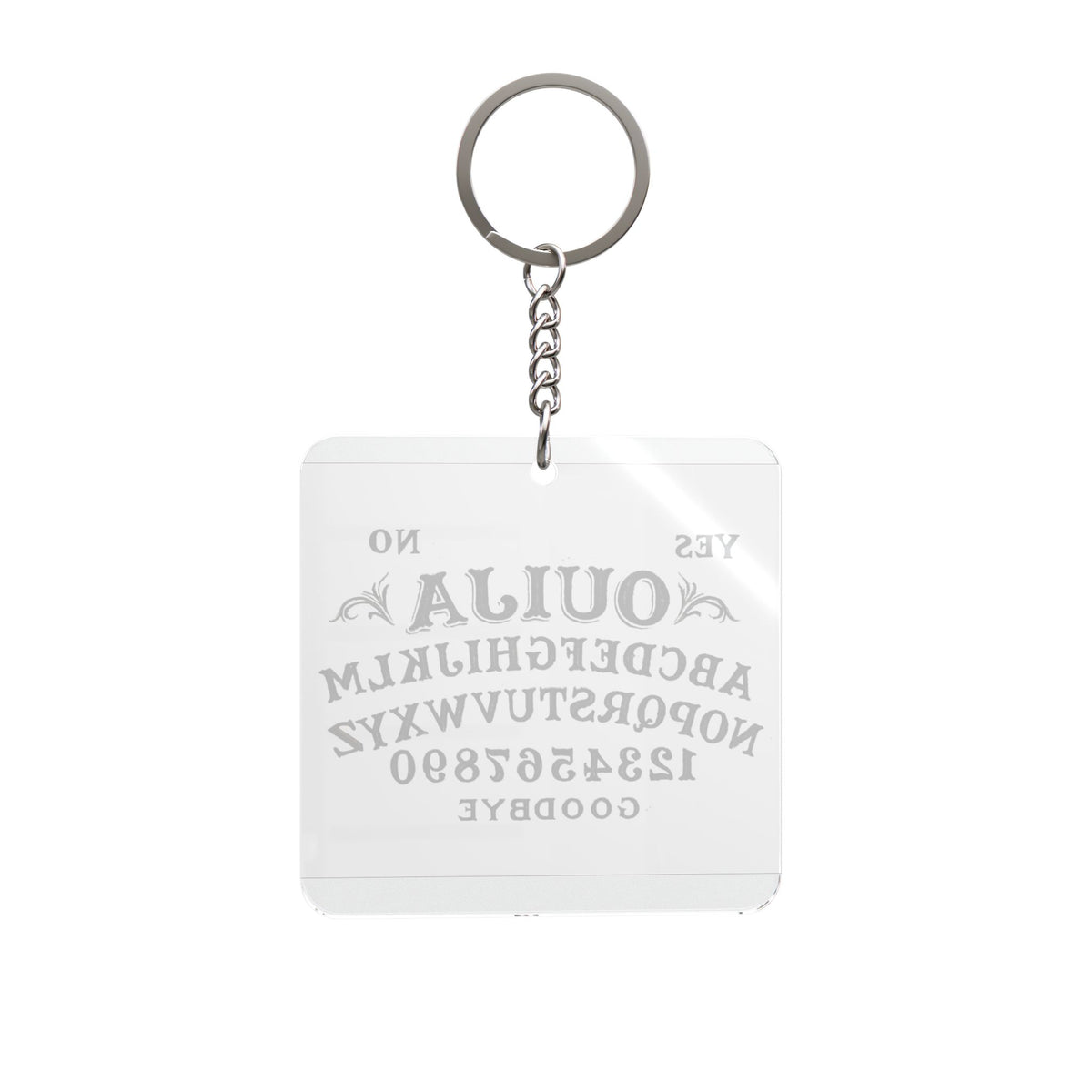 Ouija Board Square Keychain — Mini Spiritual Charm, Gothic Halloween Accessory