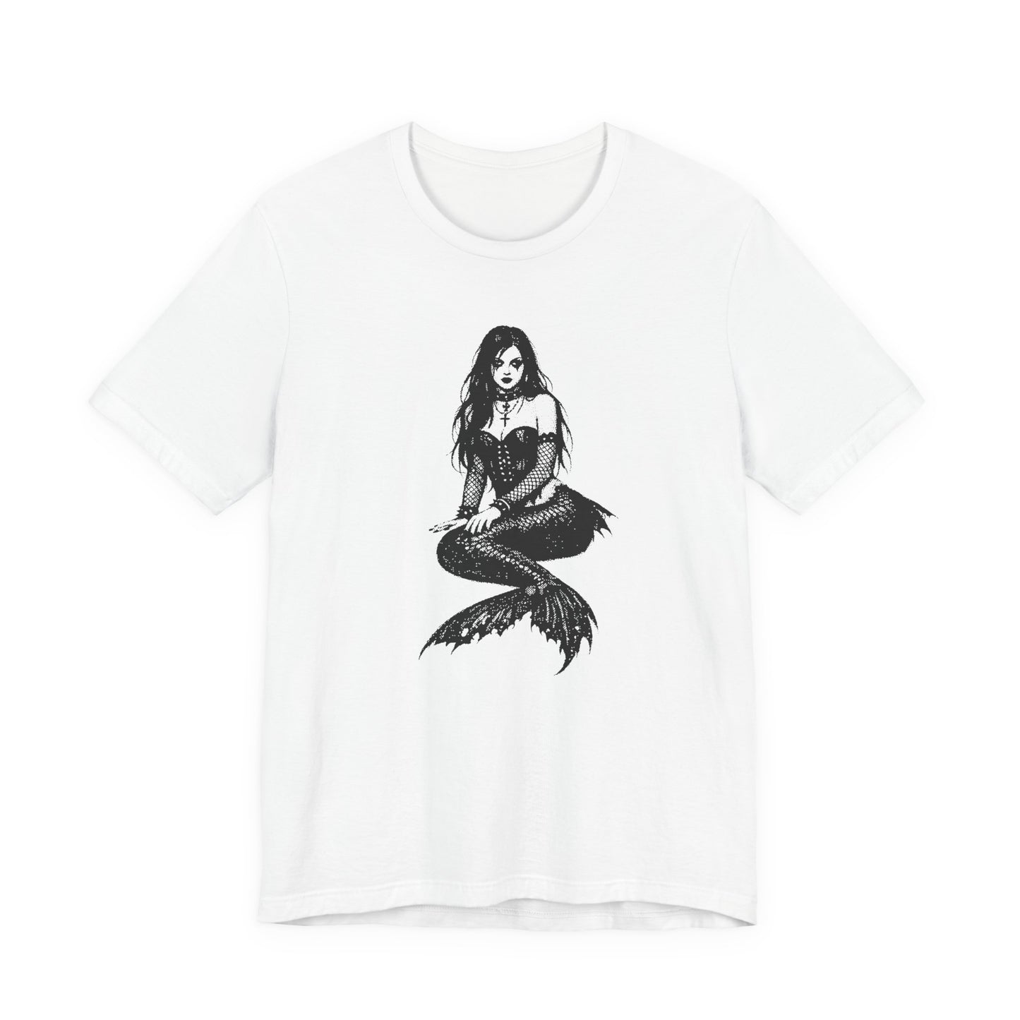 Mermaid Illustration Tee — Gothic Hand-Drawn Mermaid Graphic T-Shirt
