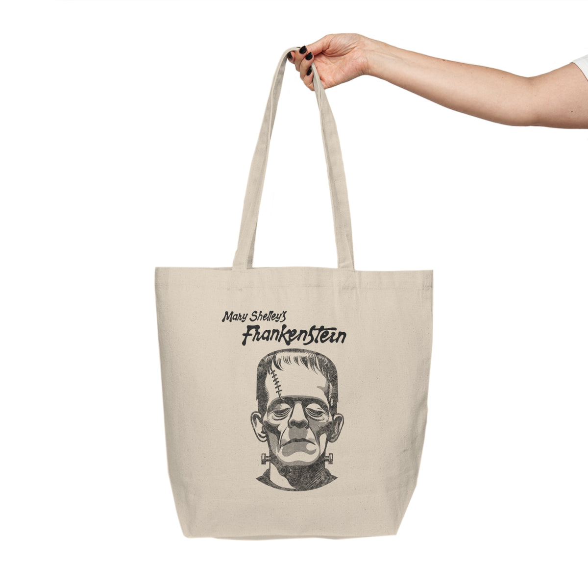 Frankenstein Canvas Tote — Mary Shelley Gothic Novel Book Tote