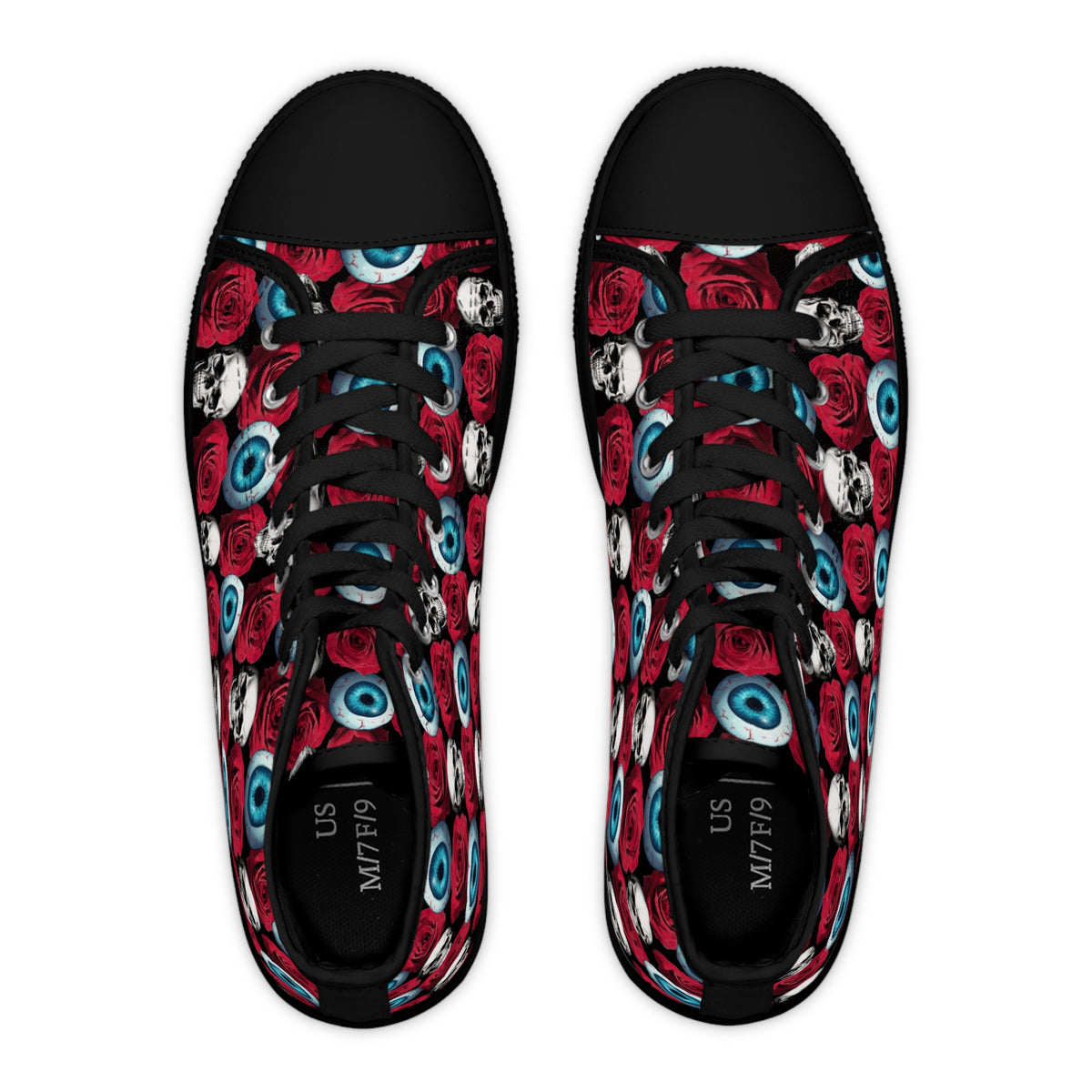Women's Shoes High Top Sneakers — Gothic Rose Eye Pattern