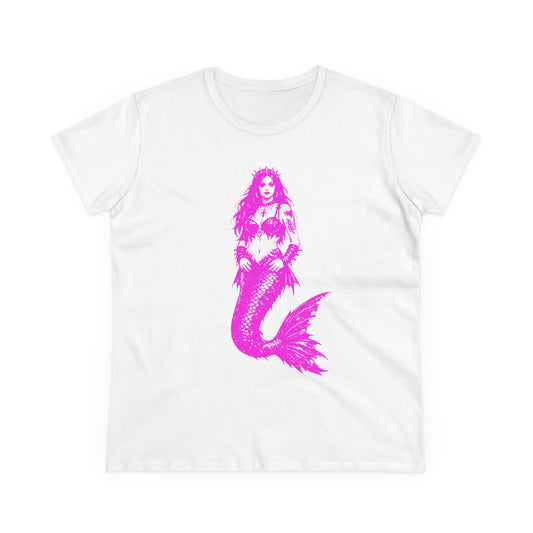 Retro Pink Mermaid Tee — Women's Graphic T‑Shirt