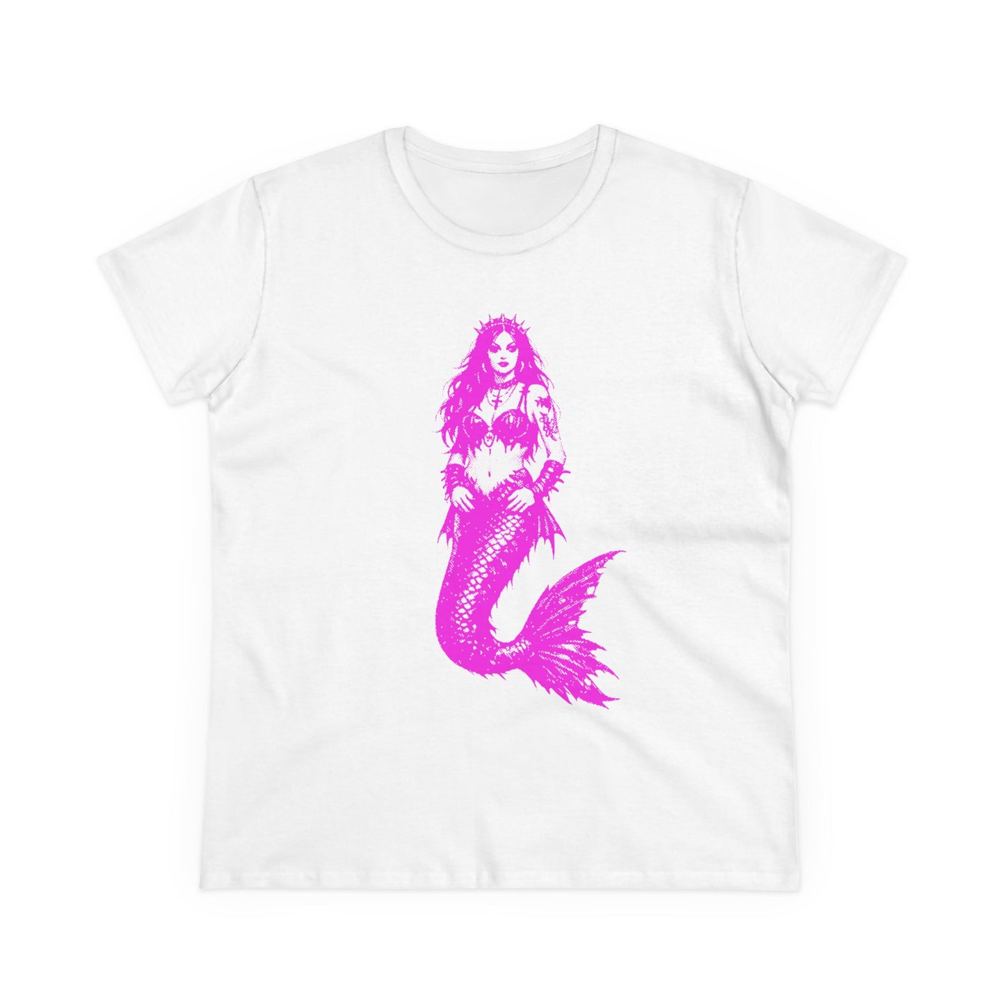 Retro Pink Mermaid Tee — Women's Graphic T‑Shirt