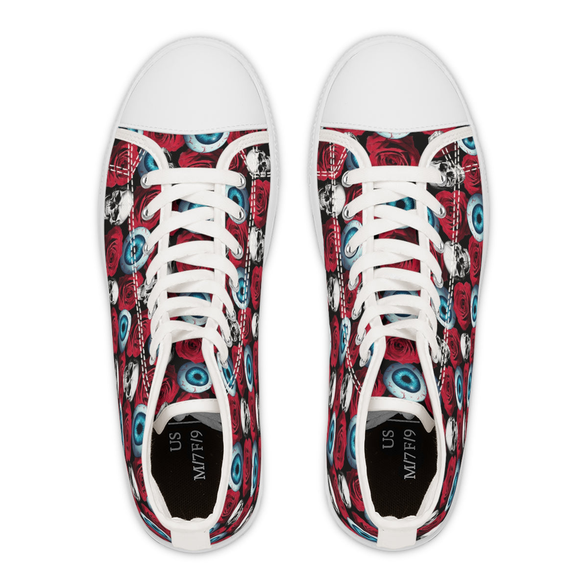 Women's Shoes High Top Sneakers — Gothic Rose Eye Pattern