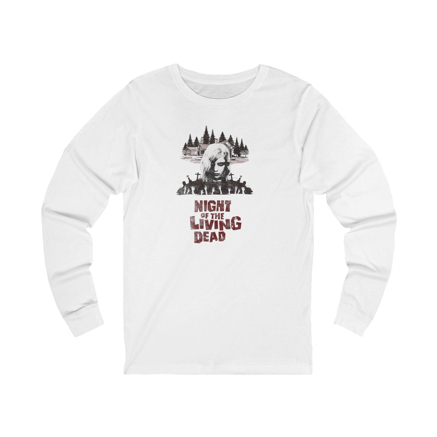 Night of the Living Dead Long Sleeve Tee — Retro Horror Movie Graphic