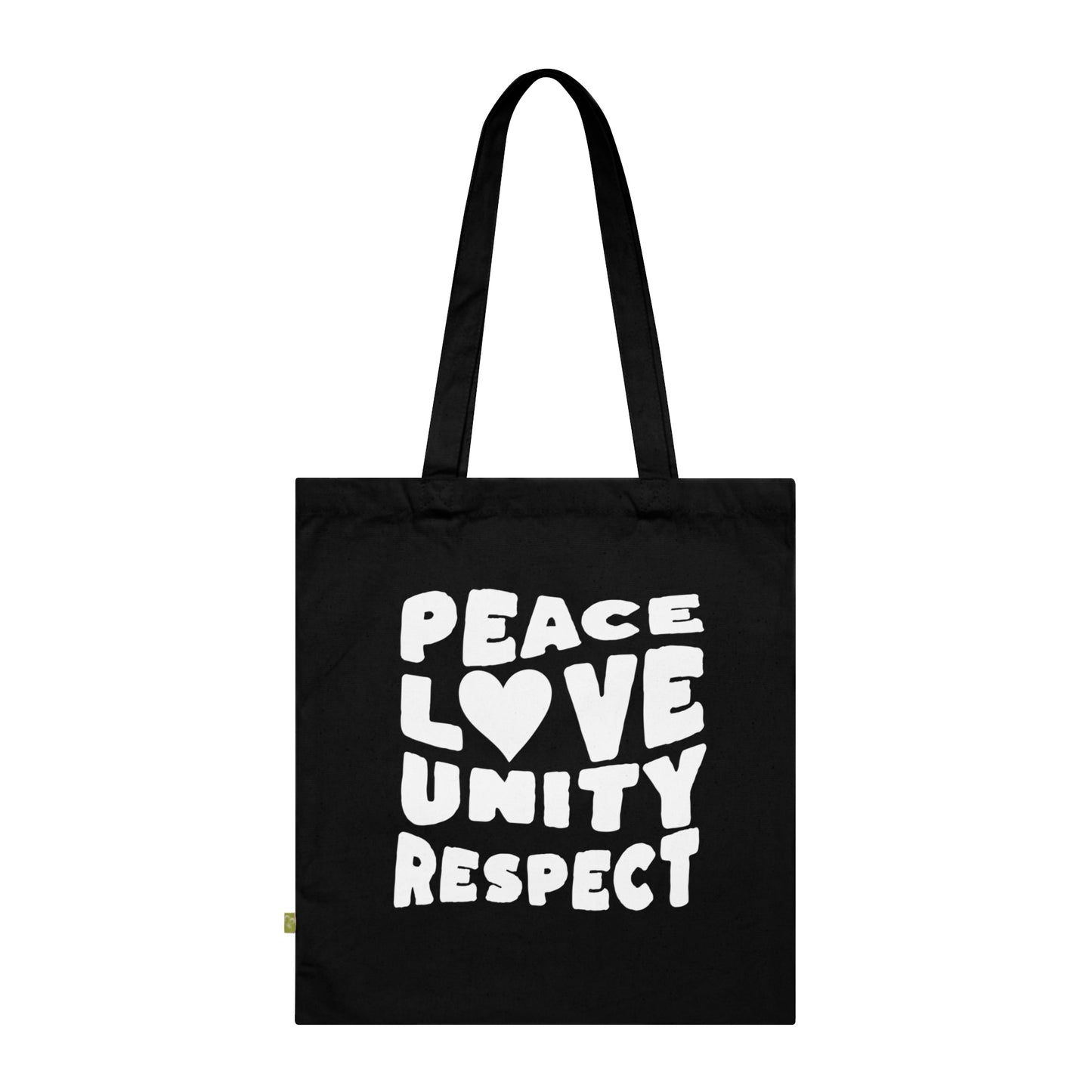 Peace Love Unity Respect Tote Bag — Organic Cotton Eco Shopper