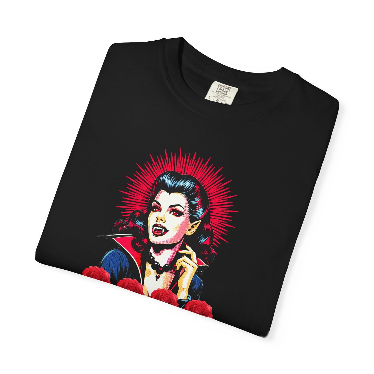 Vampire Glam with Roses Graphic T-shirt