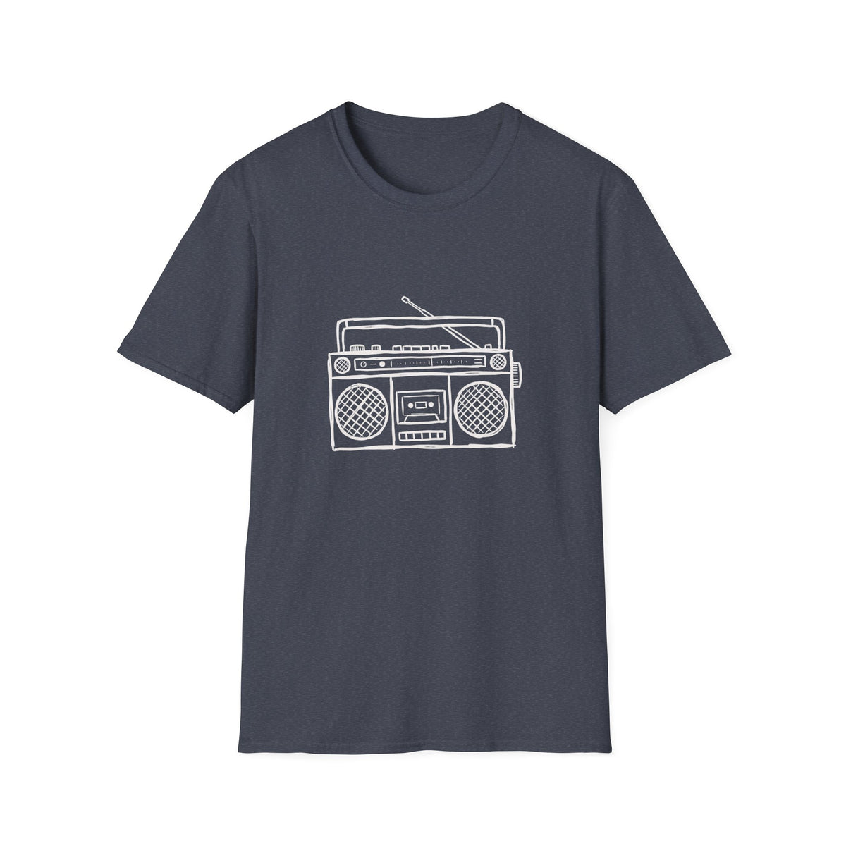 Classic Black T-Shirt — Retro Boombox