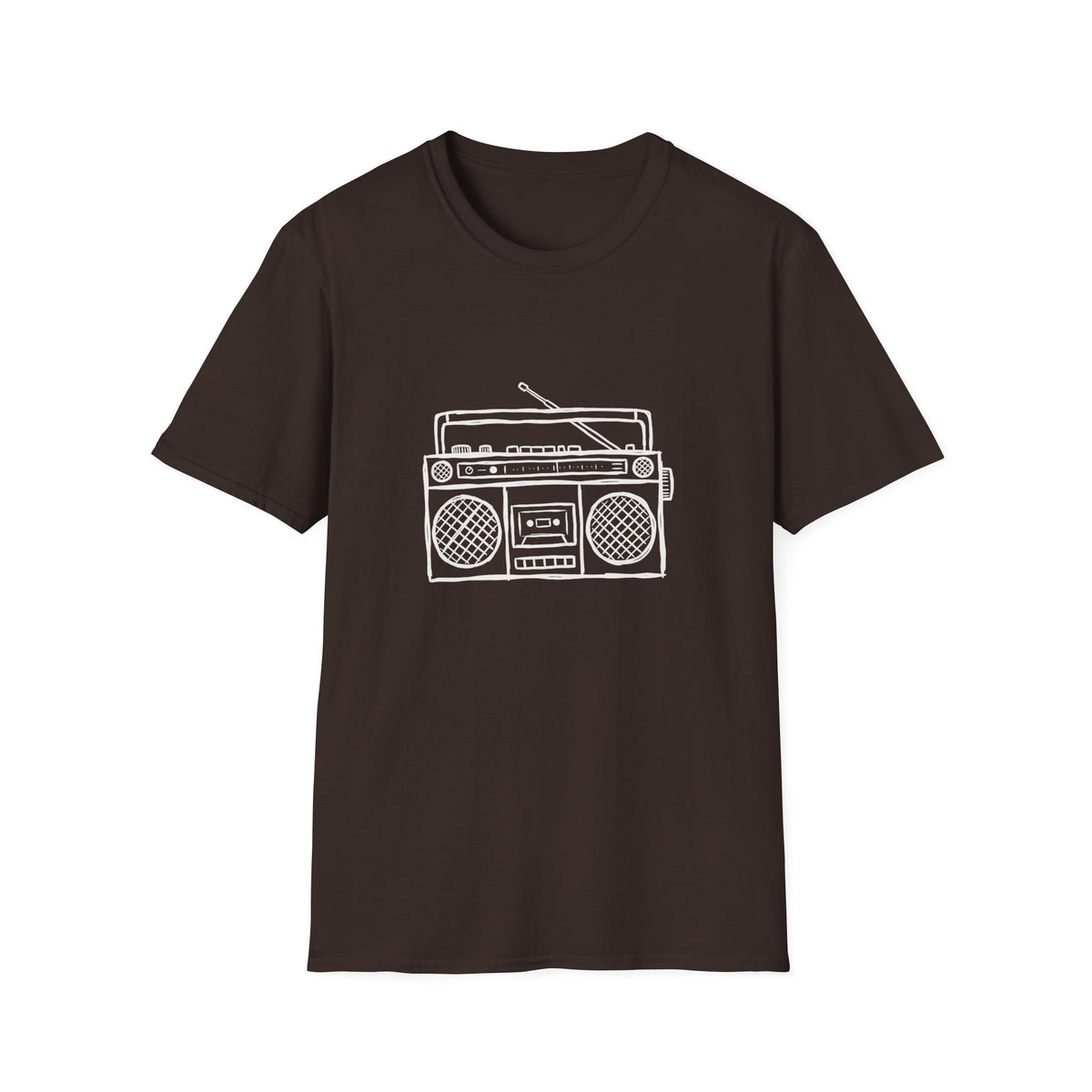 Classic Black T-Shirt — Retro Boombox