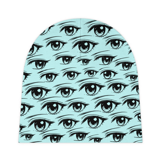 Baby Beanie — Aqua Anime Eye Pattern Newborn Hat