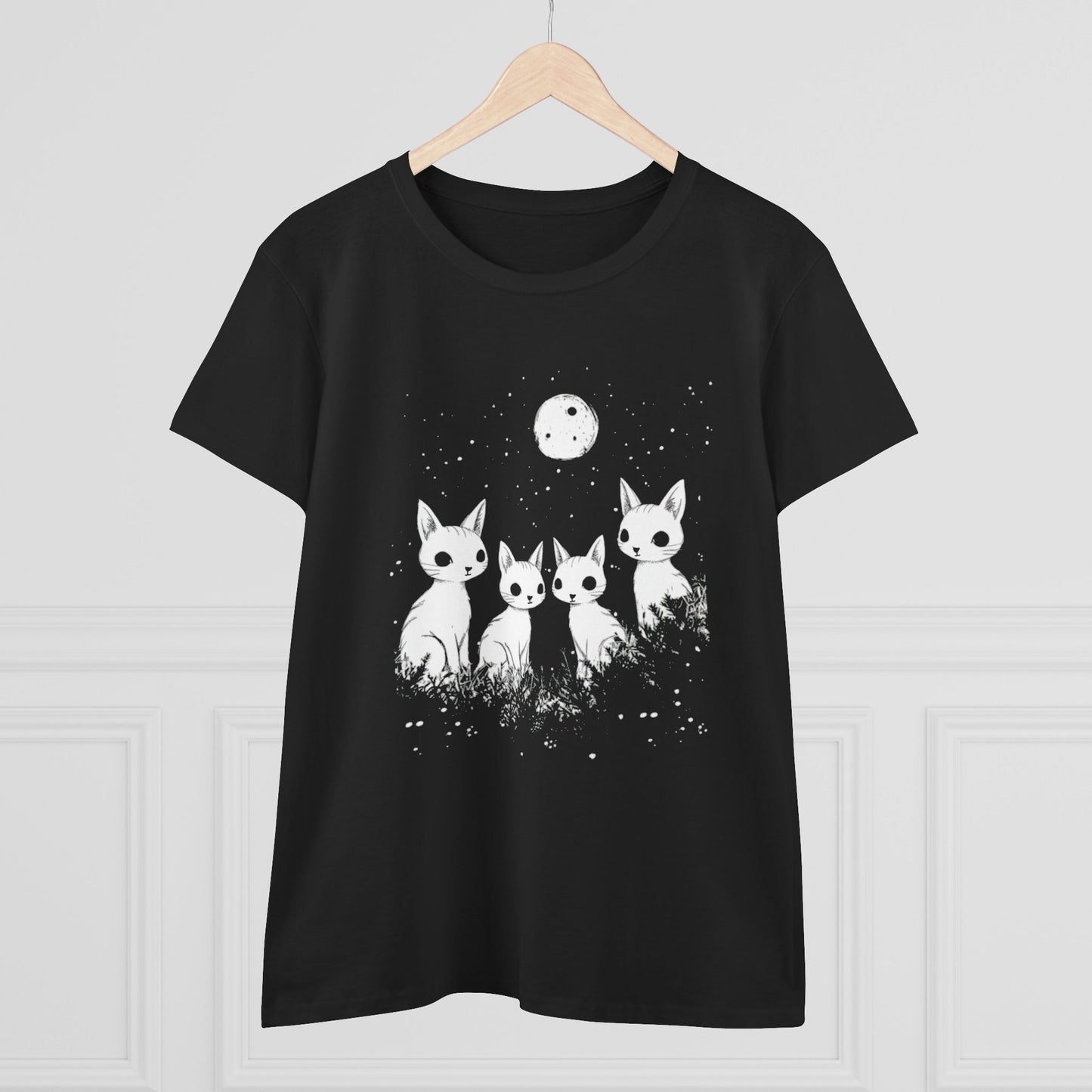 White Fox Trio Tee — Minimal Animal Graphic Women's Shirt