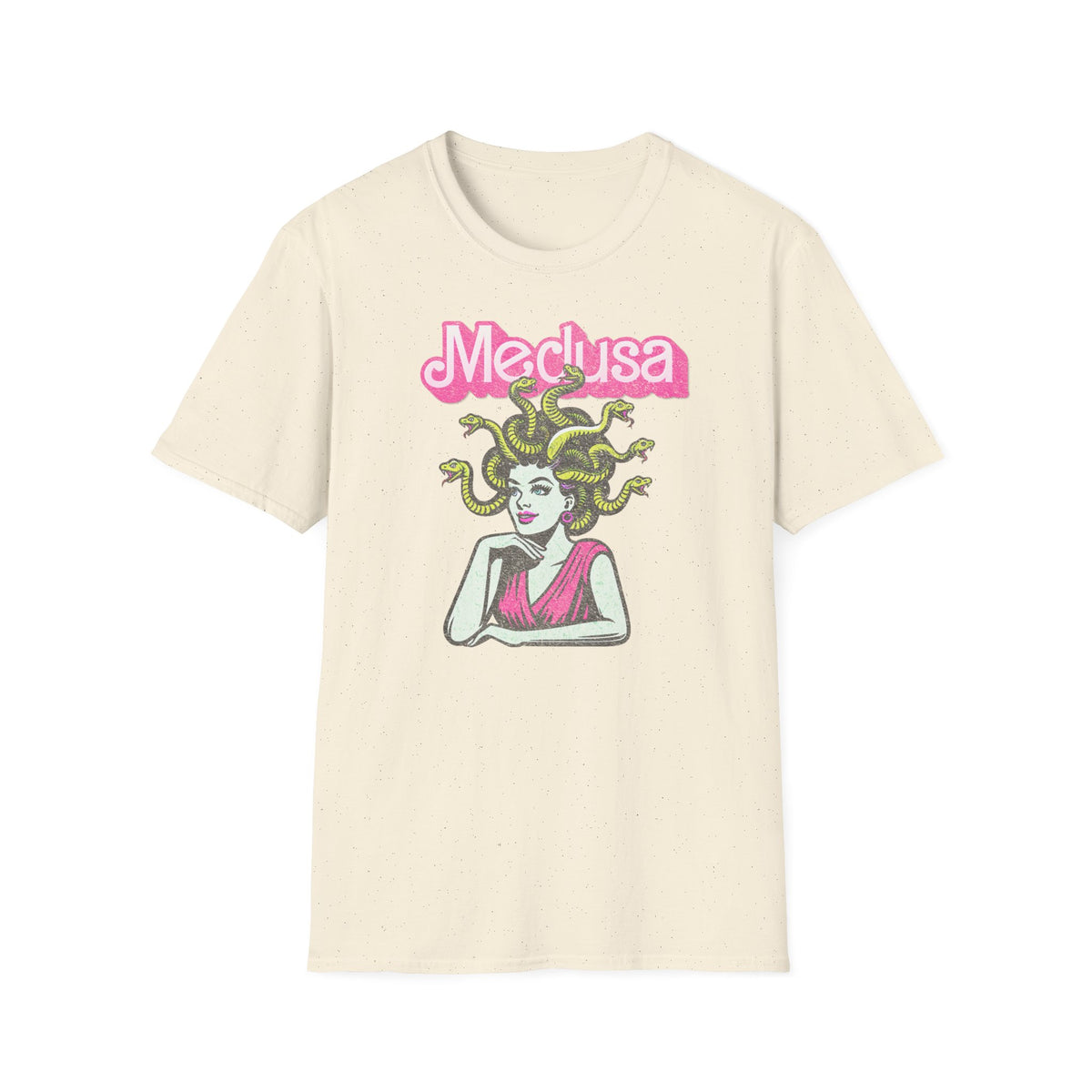 Medusa Graphic T-Shirt — Retro Pink Mythology Tee