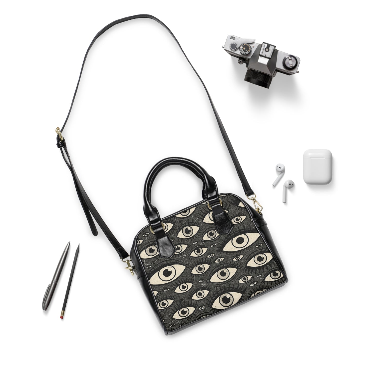 Eye Pattern Shoulder Handbag — Gothic All-Seeing Eye Print Purse