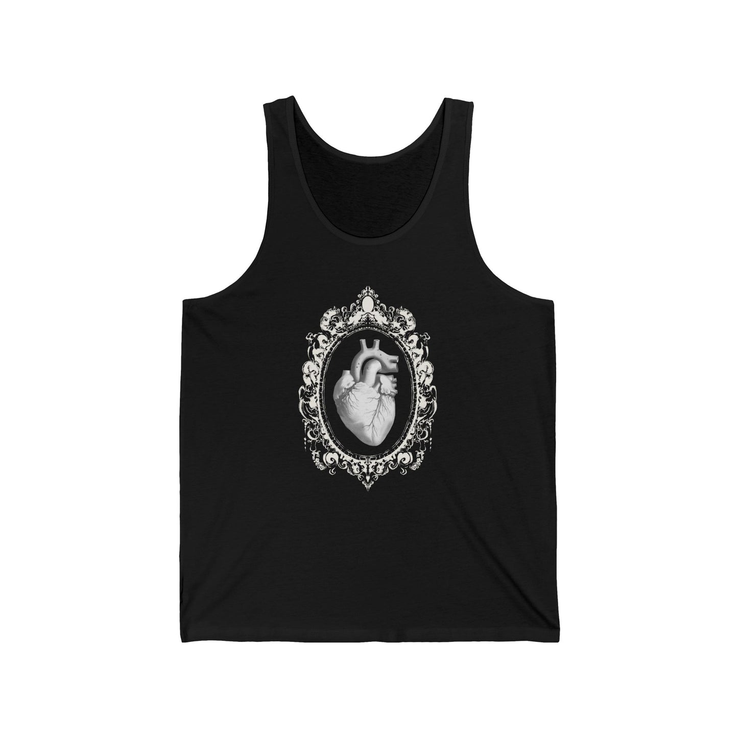 Anatomical Heart Frame Tank Top — Gothic Vintage Heart Art Muscle Tee