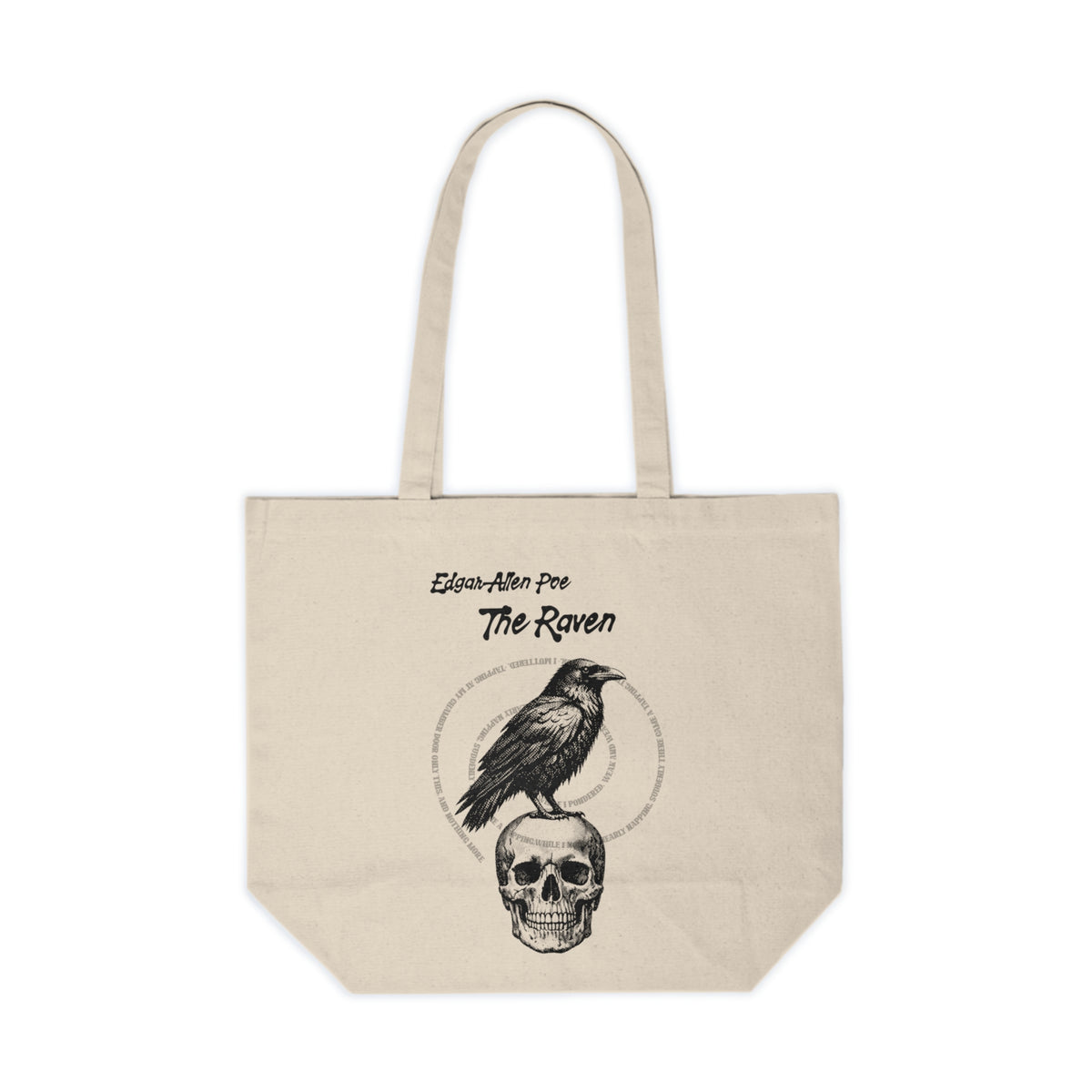 Edgar Allan Poe The Raven Skull Canvas Tote Bag
