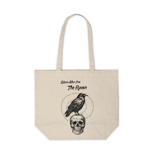 Edgar Allan Poe The Raven Skull Canvas Tote Bag