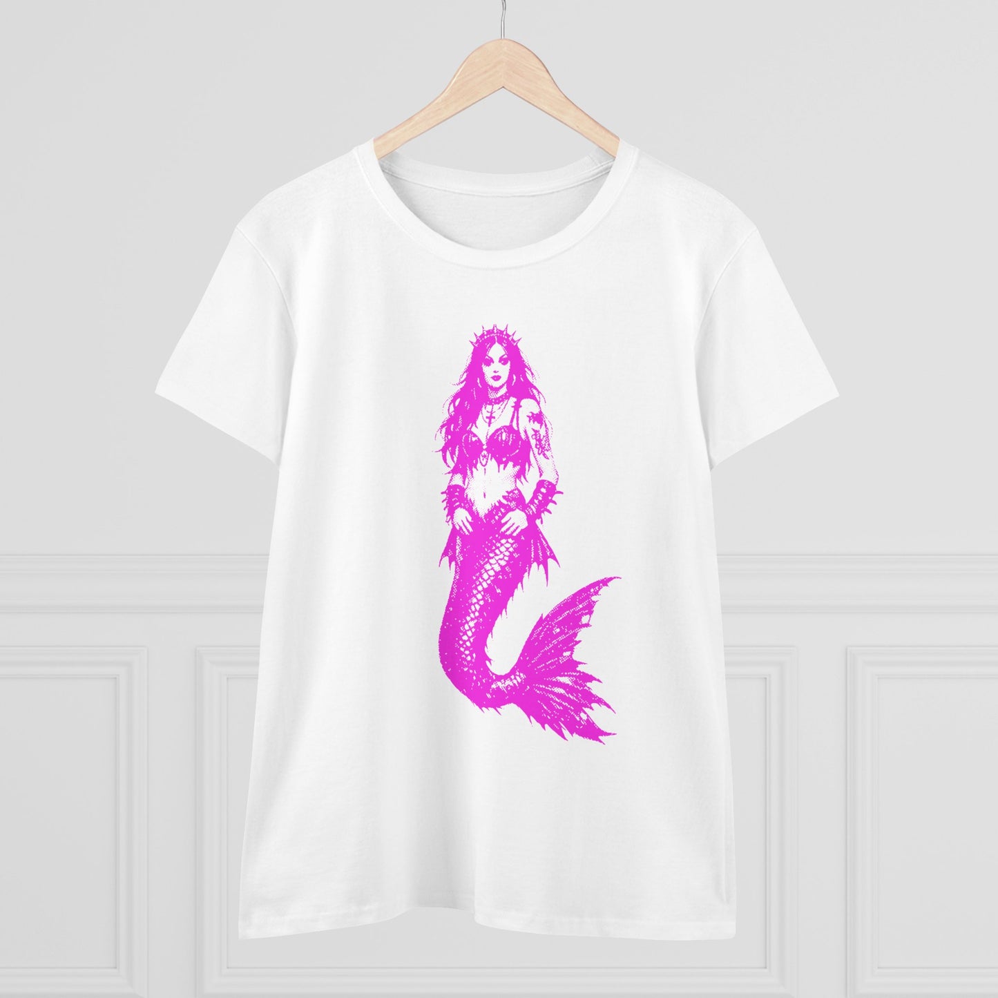 Retro Pink Mermaid Tee — Women's Graphic T‑Shirt