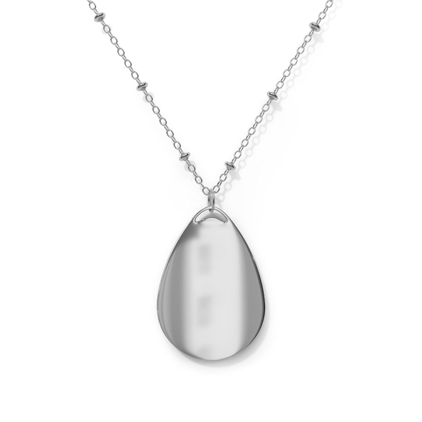 Gothic Oval Portrait Necklace — Dark Doll Face Teardrop Pendant