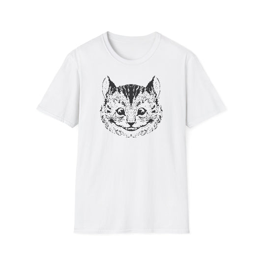 Cat Face T-Shirt — Vintage Black Ink Kitten Graphic Tee