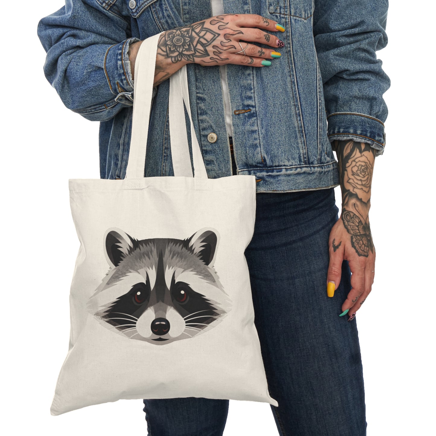 Raccoon Face Canvas Tote Bag