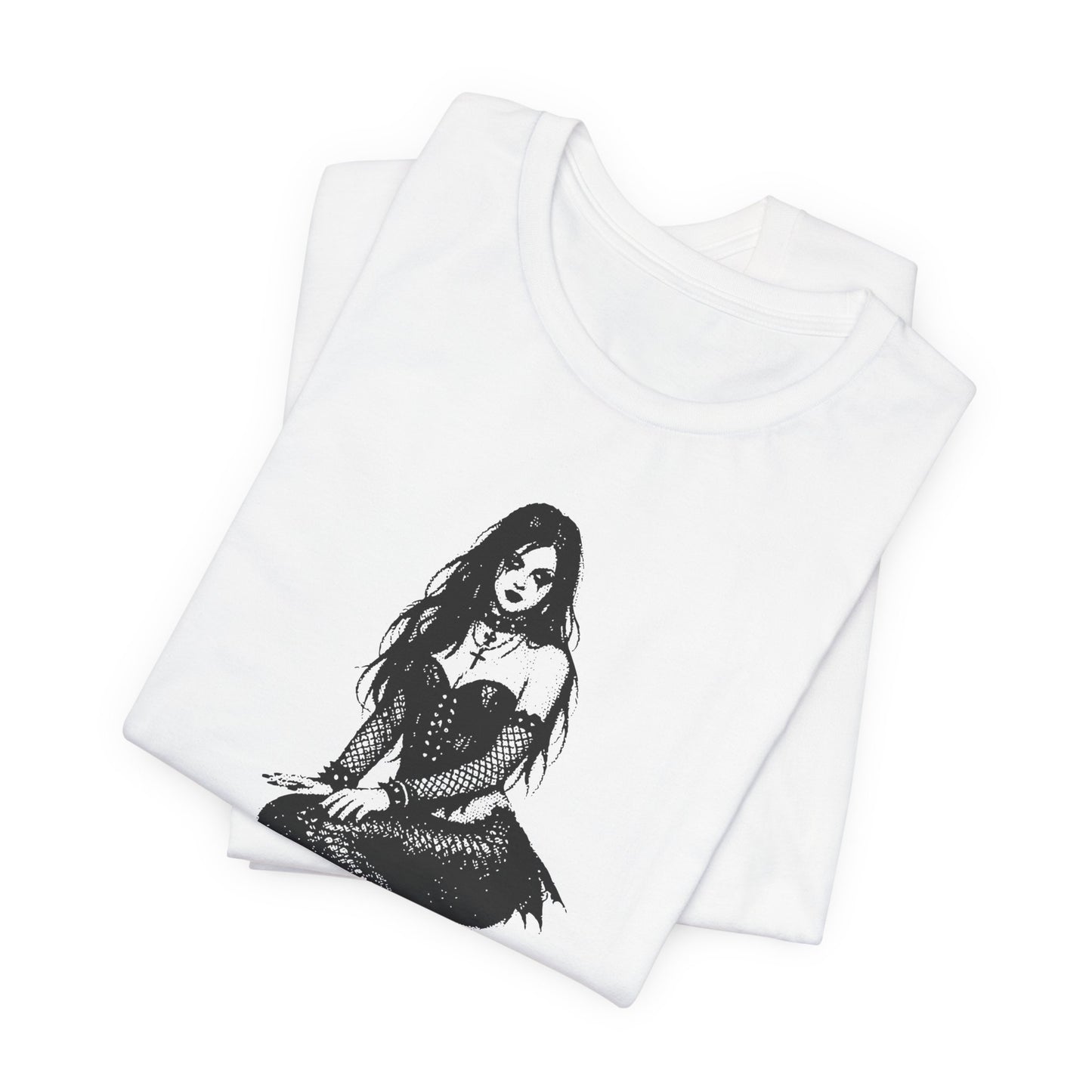 Mermaid Illustration Tee — Gothic Hand-Drawn Mermaid Graphic T-Shirt