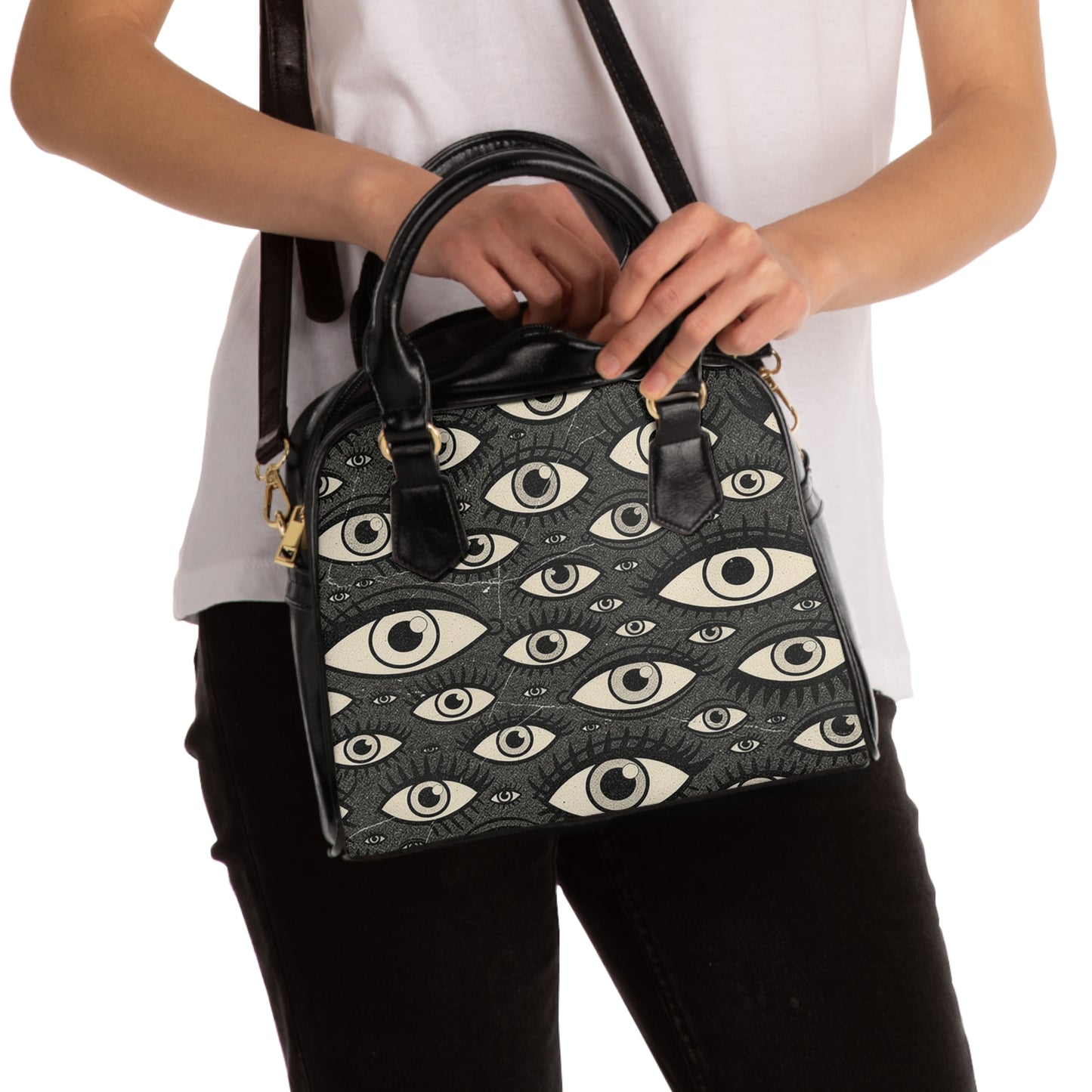 Eye Pattern Shoulder Handbag — Gothic All-Seeing Eye Print Purse