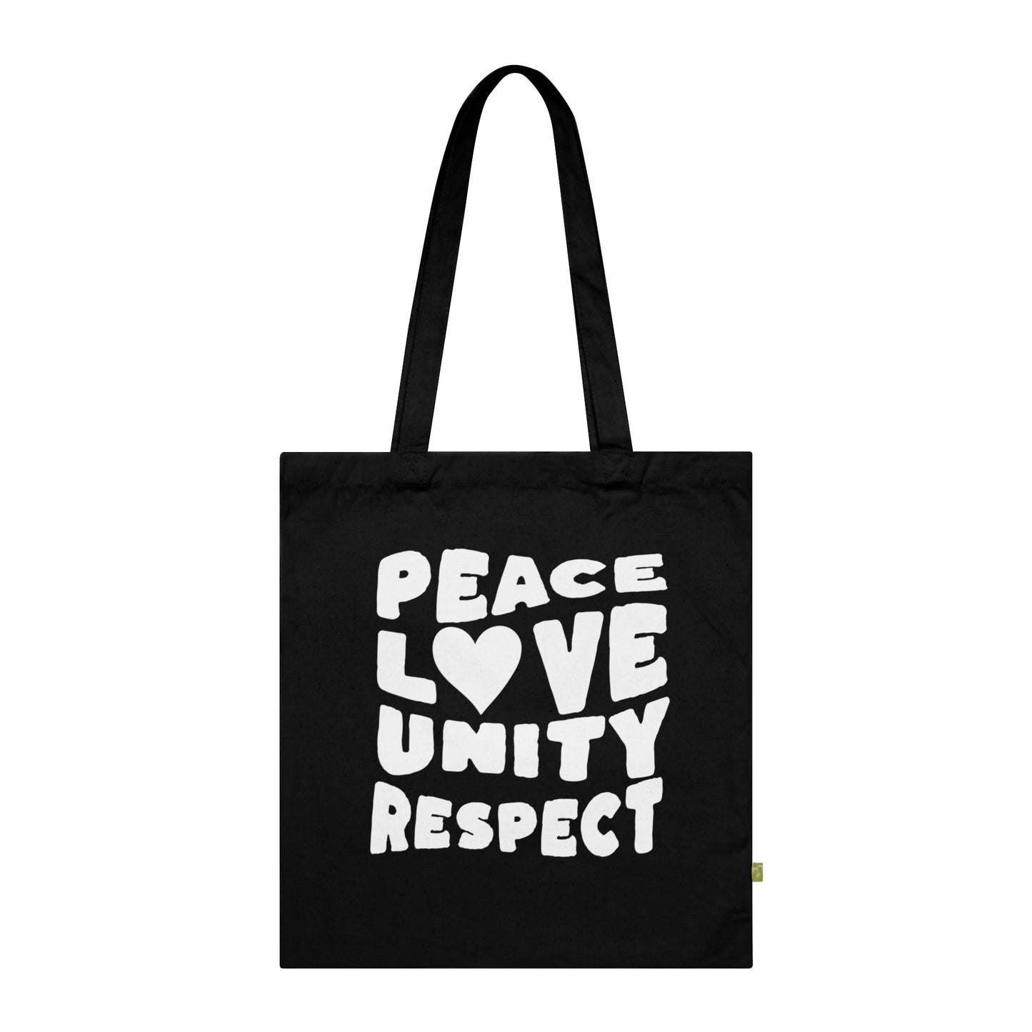 Peace Love Unity Respect Tote Bag — Organic Cotton Eco Shopper