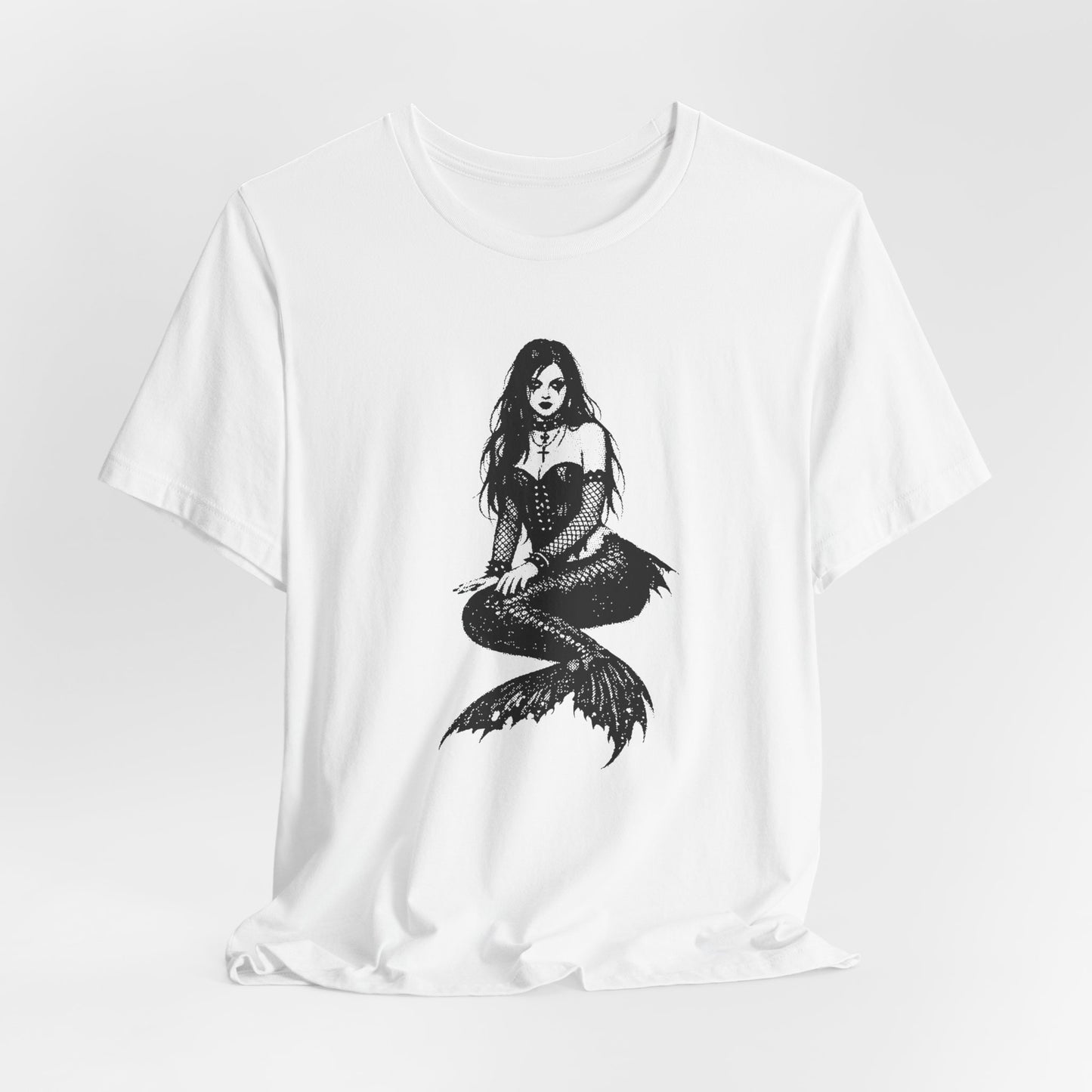 Mermaid Illustration Tee — Gothic Hand-Drawn Mermaid Graphic T-Shirt