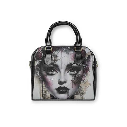 Gothic Portrait Shoulder Handbag — Dark Vintage Art Print Purse