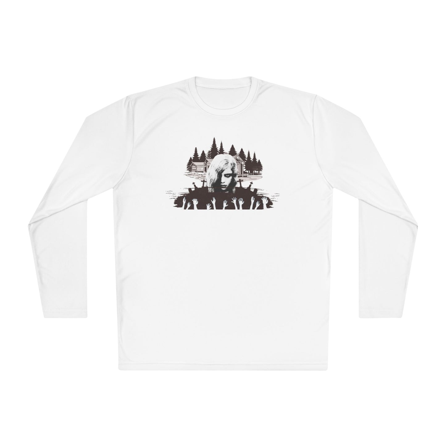 Night of the Living Dead Long Sleeve Tee — Retro Horror Zombie Graphic