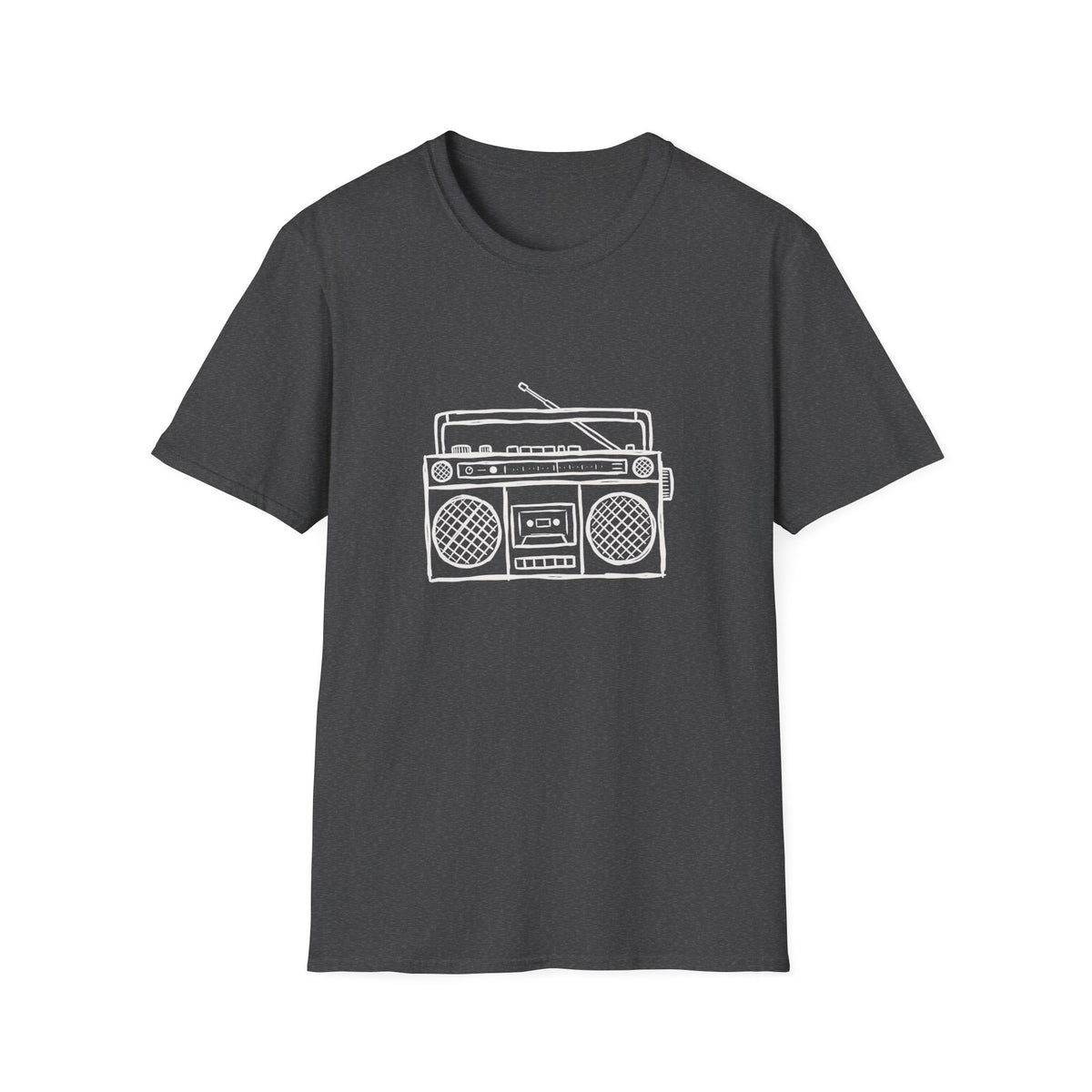 Classic Black T-Shirt — Retro Boombox