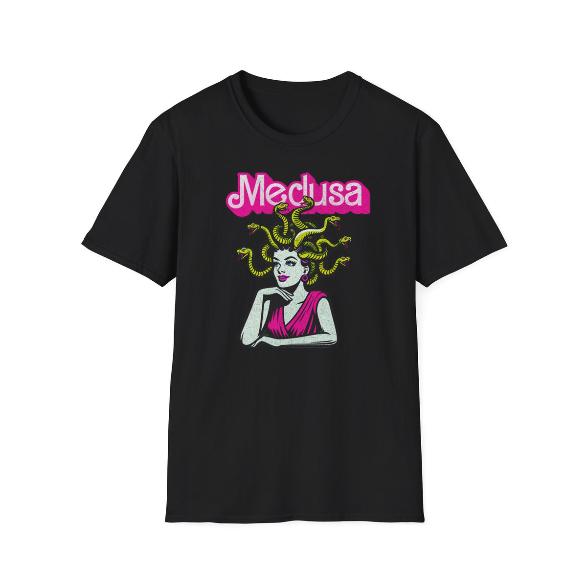Medusa Graphic T-Shirt — Retro Pink Mythology Tee
