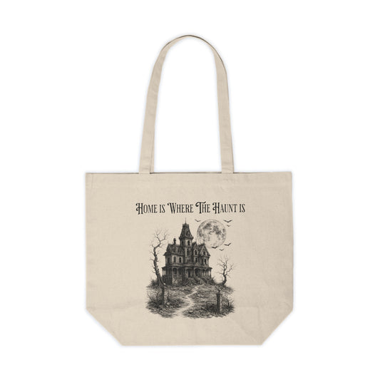 Haunted House “Home Is Where the Haunt Is” Canvas Tote Bag