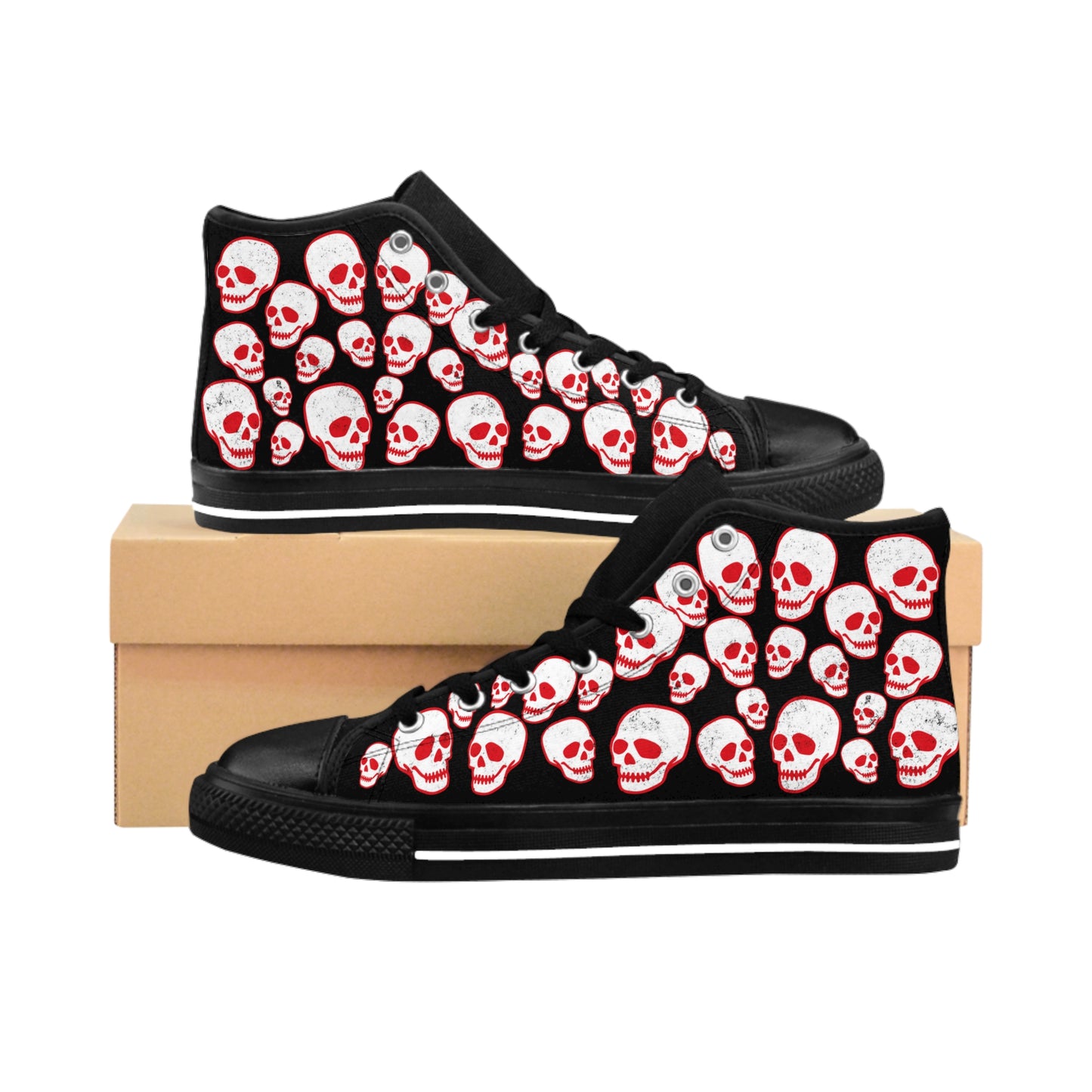 Skull Pattern Women's High-Top Sneakers