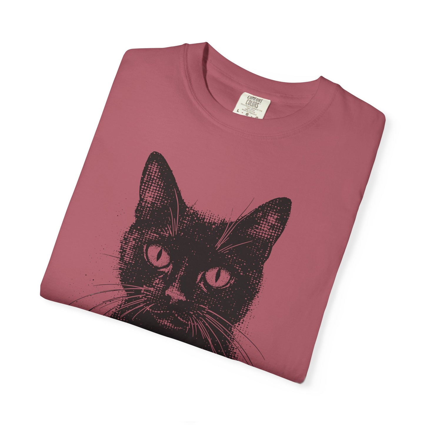 Black Cat Portrait T‑Shirt — Vintage Graphic Tee for Cat Lovers