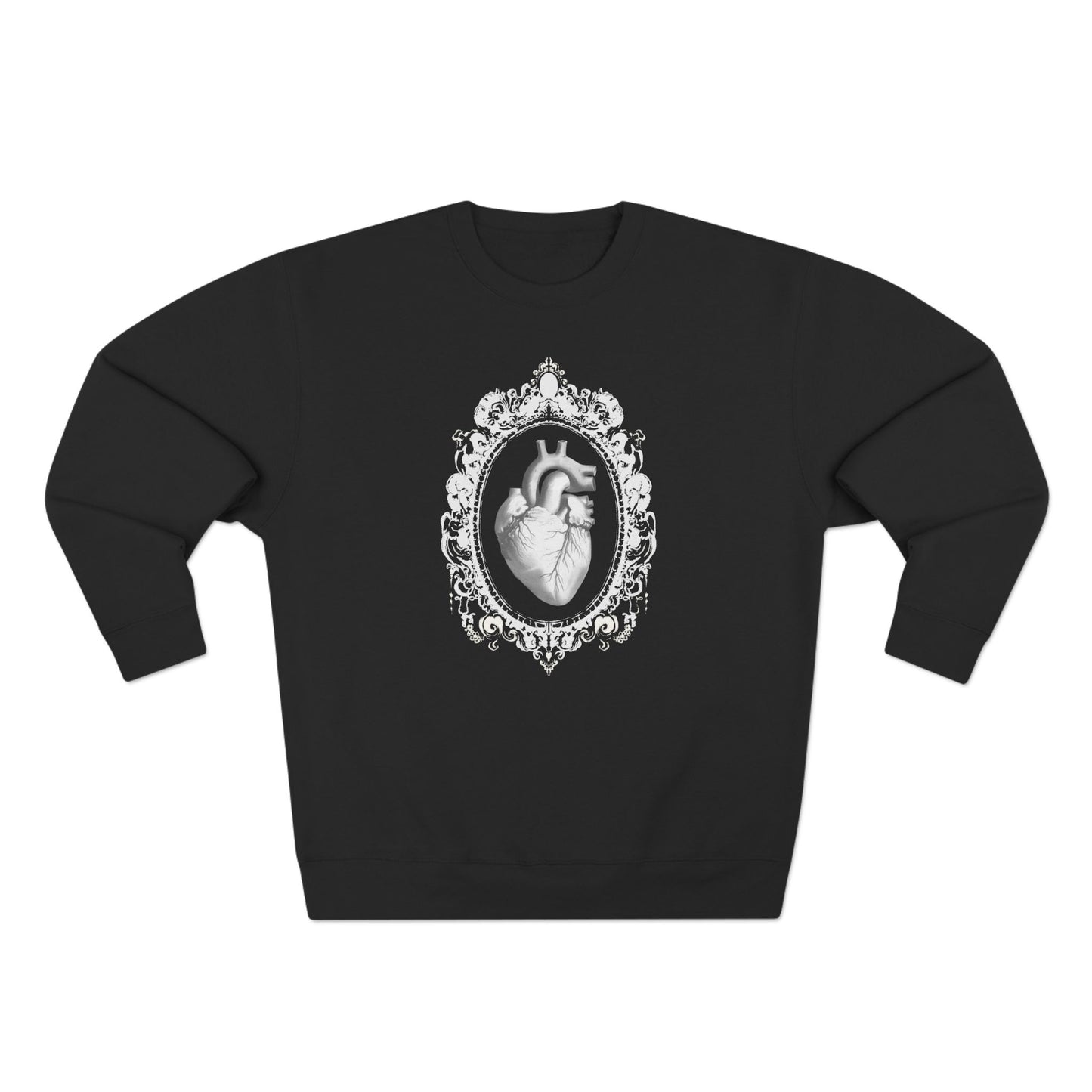 Anatomical Heart Framed Crewneck Sweatshirt — Gothic Vintage Medical Art