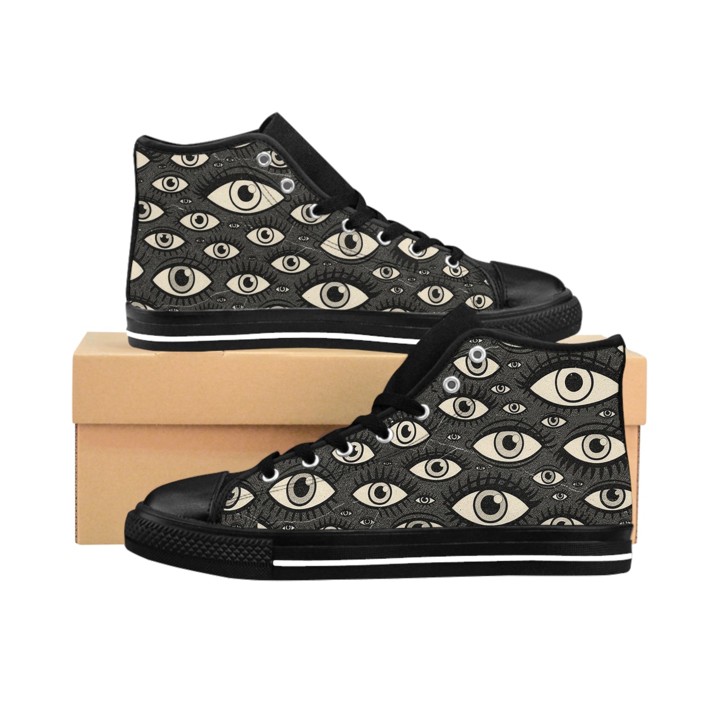 High-Top Sneakers — All-Seeing Eye Pattern Women’s Classic Sneakers