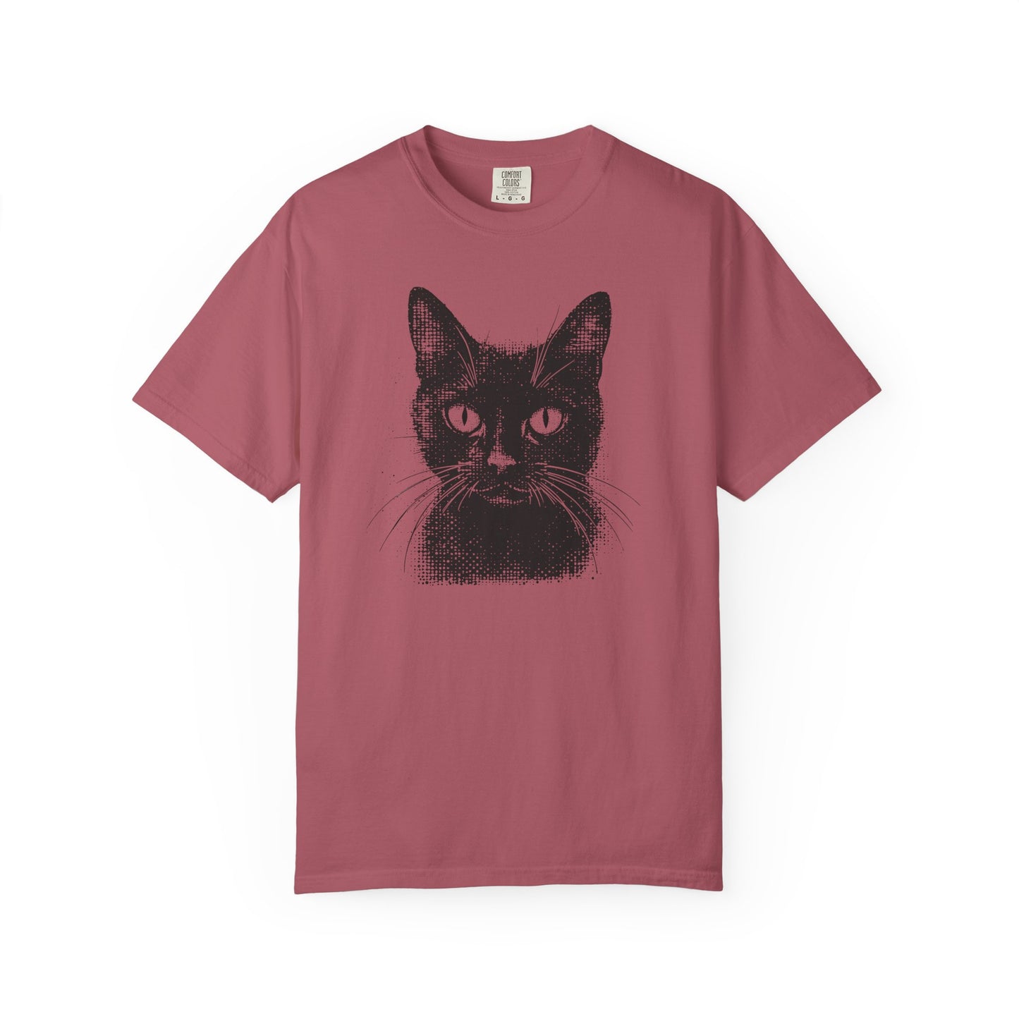 Black Cat Portrait T‑Shirt — Vintage Graphic Tee for Cat Lovers