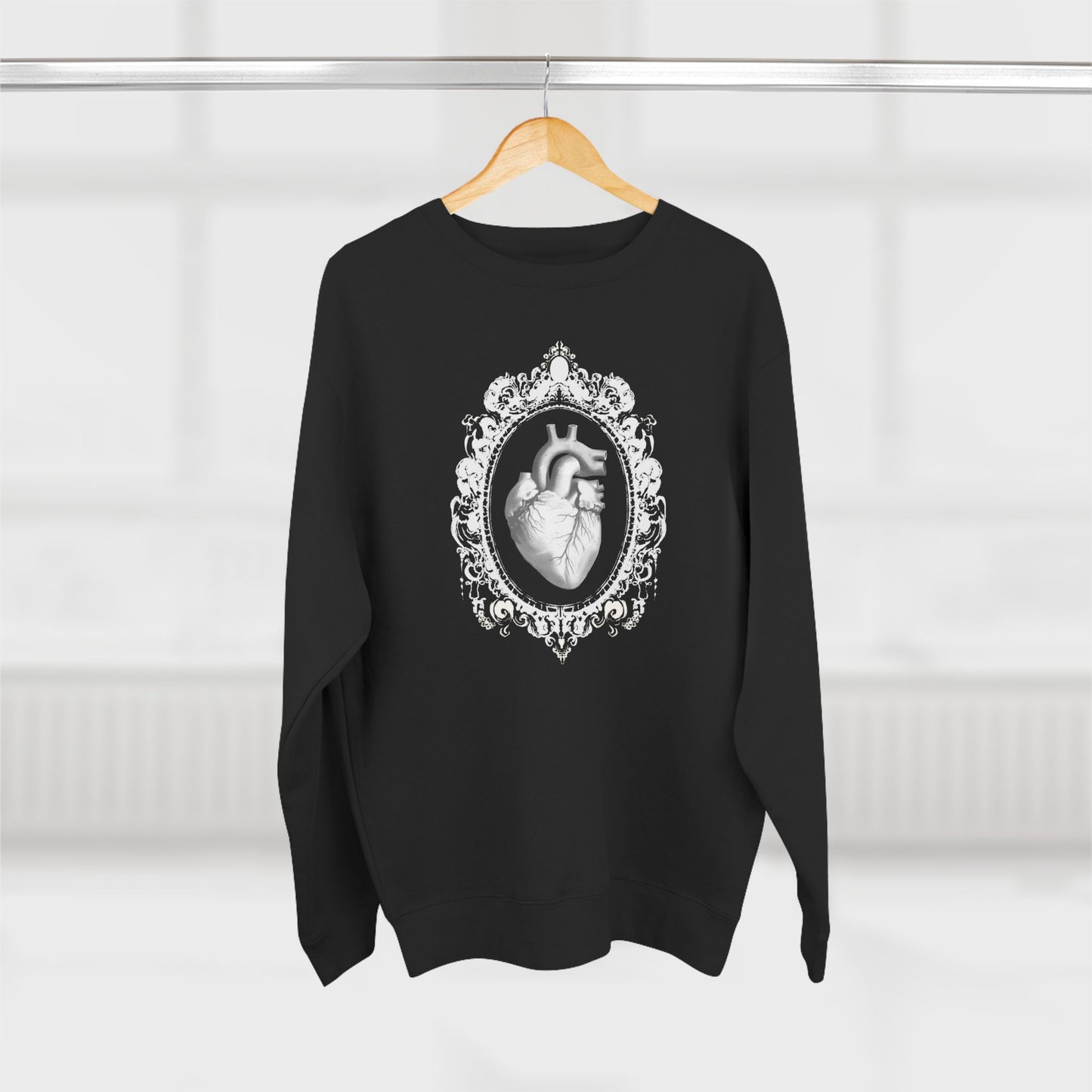 Anatomical Heart Framed Crewneck Sweatshirt — Gothic Vintage Medical Art