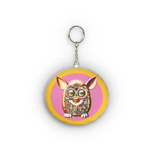 Fuzzy Retro Robot Furby Mini Plush Keychain